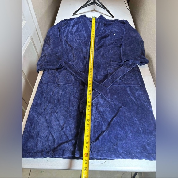 New Polo Ralph Lauren R191 100 Cotton French Terry Robe Navy Sz M - Picture 8 of 11